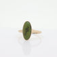 Victorian 10k Turquoise Cabochon stone Ring. 10k GREEN Turquoise Oval Bezel set Victorian ornate ring. st(173)