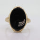 10k ONYX and diamond ring. Shooting Star Onyx ring. Oval Large Onyx bezel set victorian mourning ring. 1950s Ring. st(53)
