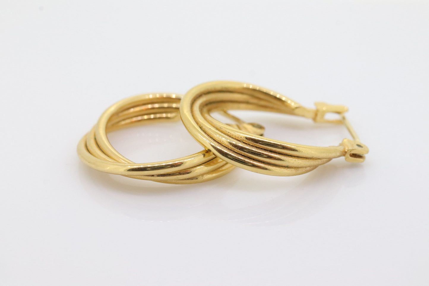 10k Gold HOOP Earrings. 10k Yellow Gold Triple HOOP earrings Twisted design. . st63