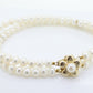 Pearl Bracelet Double Strand Pearls 14k yellow gold Pearl clasp. Flower Pearl Clasp Bracelet. Pearl Bracelet st(63)