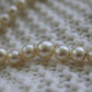 14k Sapphire Graduated Saltwater Pearl Choker one thread necklace. Large Pearl Necklace. st(142)