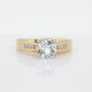 14k Aquamarine Diamond ring. Large Aquamarine solitaire ring.