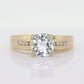 14k Aquamarine Diamond ring. Large Aquamarine solitaire ring.