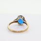 10k Oval Blue Spinel ring. 10k Yellow Gold Blue Spinel Solitaire Ring st98