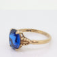10k Oval Blue Spinel ring. 10k Yellow Gold Blue Spinel Solitaire Ring st98
