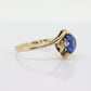 10k Round Blue Spinel ring. 10k Yellow Gold Blue Spinel Solitaire Ring