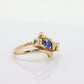 10k LOVE ring. 10k Yellow Gold with round Blue Spinel Solitaire Ring