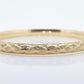 10k Yellow Gold Etched Bangle Bracelet. 10k HOB Gold Hinged Bracelet