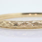 10k Yellow Gold Etched Bangle Bracelet. 10k HOB Gold Hinged Bracelet