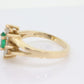 14k Marquise Emerald and Diamond Halo yellow gold ring. 0.36ctw in diamonds
