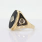 10k ONYX and diamond ring. Onyx and diamond yellow gold W 30 Year Anniversary st75