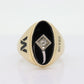 10k ONYX and diamond ring. Onyx and diamond yellow gold W 30 Year Anniversary st75