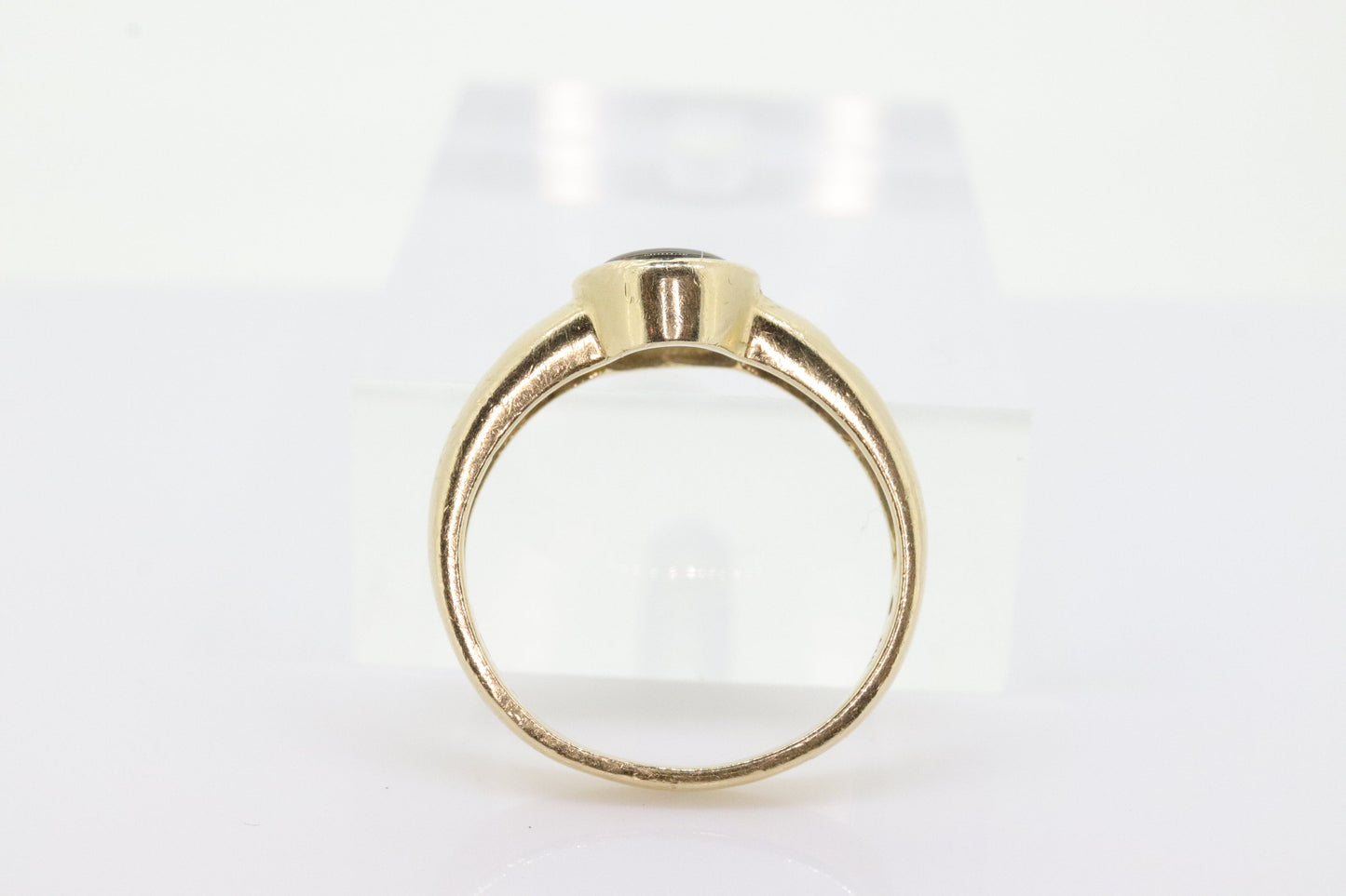 14k Oval Bezel Set Ammolite Ring and Earrings set. Ammolite Fossil and diamond earrings and ring. st140