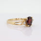 14k Pear Garnet and diamond ring. 14k Pear cut garnet with diamonds solitaire