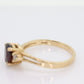 14k Pear Garnet and diamond ring. 14k Pear cut garnet with diamonds solitaire