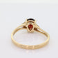 14k Pear Garnet and diamond ring. 14k Pear cut garnet with diamonds solitaire