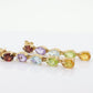 14k Multi-Color Gem Dangle EARRINGS. Pear Topaz Citrine Garnet Peridot Amethyst Tennis Dangle earrings (st108)