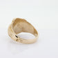 Antique LION Signet Ring. 10k Yellow gold. Blank Engrave able Signet ring. Heavy Lion Lioness Ring st(200)