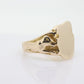 Antique LION Signet Ring. 10k Yellow gold. Blank Engrave able Signet ring. Heavy Lion Lioness Ring st(200)