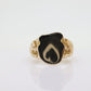 Antique LION Signet Ring. 10k Yellow gold. Blank Engrave able Signet ring. Heavy Lion Lioness Ring st(200)