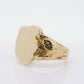 Antique LION Signet Ring. 10k Yellow gold. Blank Engrave able Signet ring. Heavy Lion Lioness Ring st(200)