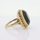 10k Smoky QUARTZ Large Bezel set ring. Large Oval Smokey Quartz Cocktail Cathedral ring(88)