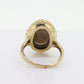 10k Smoky QUARTZ Large Bezel set ring. Large Oval Smokey Quartz Cocktail Cathedral ring(88)
