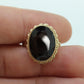 10k Smoky QUARTZ Large Bezel set ring. Large Oval Smokey Quartz Cocktail Cathedral ring(88)