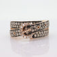 Le Vian Diamond Buckle Ring. 14k rose gold Levian Le Vian champagne chocolate diamond Buckle belt band. (265)