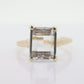 18k / 14K Aquamarine Solitaire ring. Genuine Natural Light Aquamarine Emerald cut gem. Vintage Aquamarine ring. st(98)