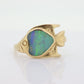 14k KABANA KBN Opal Ring. 14k OPAL inlay Fish. Natural Opal ring by Kabana Designer. st(259)