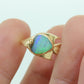 14k KABANA KBN Opal Ring. 14k OPAL inlay Fish. Natural Opal ring by Kabana Designer. st(259)