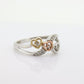 10k Triple Heart Diamond Cluster ring. 10k yellow gold with Rose gold middle heart white gold. st(46)
