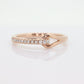 10k Pave Diamond Buckle Ring. Rose Gold diamond Hook KNOT ring. 10k Rose Gold encrusted stacking band. st(161)