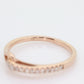 10k Pave Diamond Buckle Ring. Rose Gold diamond Hook KNOT ring. 10k Rose Gold encrusted stacking band. st(161)