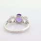 Multi-Color Gem Ring. 10k Trilogy ring. Amethyst Sapphire Ring. Triple Three gem ring. st(50)