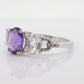Multi-Color Gem Ring. 10k Trilogy ring. Amethyst Sapphire Ring. Triple Three gem ring. st(50)