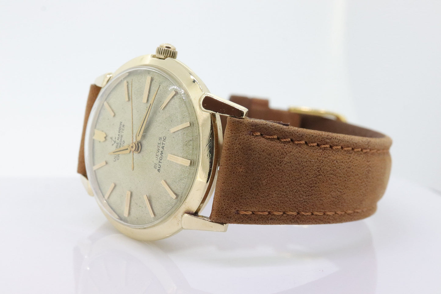 Ulysse Nardin Watch. 14k Yellow Gold Chronometer Swiss Manual Automatic Round Wristwatch. 34mm Mens Gold Watch. SERVICED. (st10-33)