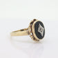 10k ONYX and diamond ring. Oval Onyx bezel set victorian mourning ring. st(196)