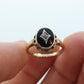 10k ONYX and diamond ring. Oval Onyx bezel set victorian mourning ring. st(196)