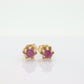 Dainty 14k Ruby stud Earrings. Buttercup Prong set Ruby studs. st(29)