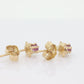 Dainty 14k Ruby stud Earrings. Buttercup Prong set Ruby studs. st(29)