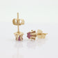 Dainty 14k Ruby stud Earrings. Buttercup Prong set Ruby studs. st(29)