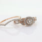 10k Rose Gold Diamond Wedding Ring set. Diamond Cluster Halo Wedding Set. Engagement set. Bridal Set rings. Eternity band. st(184)
