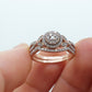 10k Rose Gold Diamond Wedding Ring set. Diamond Cluster Halo Wedding Set. Engagement set. Bridal Set rings. Eternity band. st(184)