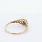 10k Heart Diamond ring. 10k yellow gold Filigree diamond band. Tiny Diamond Heart ring. st(75)