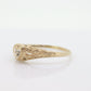 10k Heart Diamond ring. 10k yellow gold Filigree diamond band. Tiny Diamond Heart ring. st(75)