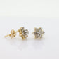 Diamond Flower Cluster Earrings. Diamond Daisy 14k stud earrings. Diamond Stud 14k Yellow Gold Earrings. 0.35 ctw. st57/50