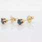 14k Sapphire Stud Earrings. 14k Yellow Gold London Blue Sapphire. Genuine Round Sapphire studs st(43/00)