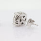 Diamond HALO 1ct Diamond Cluster Earrings. 14k White Gold Daisy stud earrings. Diamond Stud 14k Gold Earrings. st(161)